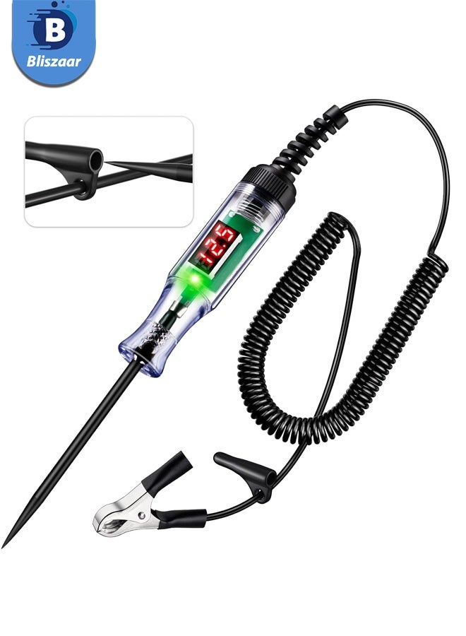 Bliszaar Automotive Test Light with 3-48V LED Digital Voltage Display, Auto Circuit Tester with Voltmeter & Dual Color Polarity Indicate, Electric Test Pen w/Stainless Probe for Car/Truck/SUV Checker - Image 1