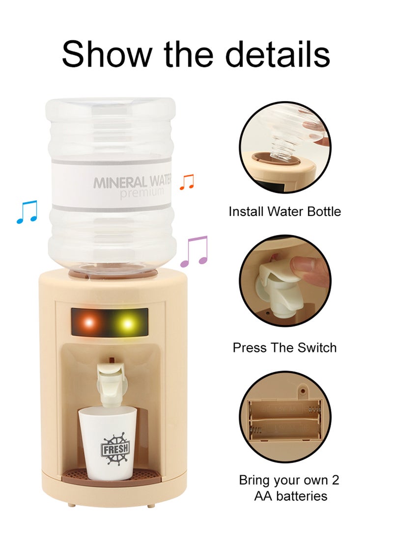 MaBaby Mini Kids Water Dispenser,Desk Water Dispenser Pretend Play Toy Kitchen Set with Lights and Effects,Kitchen Toys for Kids  - Image 3