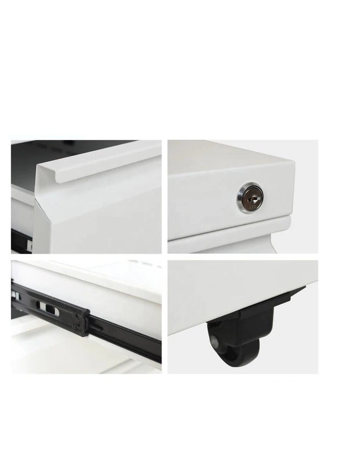 Protector 3 Drawer File Cabinet with Lock, Under Desk Metal Filing Cabinet for Home Office,Lockable Rolling File Cabinet with 2 Keys , Fully Assembled - Image 4