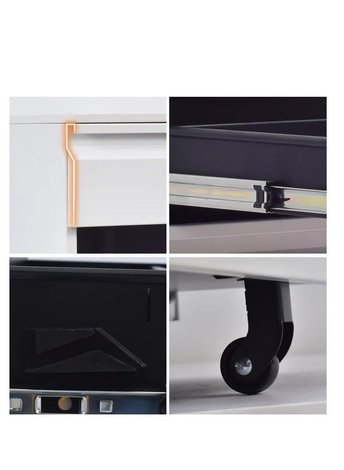 Protector 3 Drawer File Cabinet with Lock, Under Desk Metal Filing Cabinet for Home Office,Lockable Rolling File Cabinet with 2 Keys , Fully Assembled - Image 5