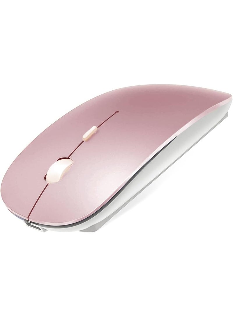 ماوس بلوتوث قابلة لإعادة الشحن لـ MacBook Pro / MacBook Air / Laptop / iMac / ipad ، الماوس اللاسلكي لـ MacBook Pro MacBook Air / iMac / Laptop / Notebook / PC (ماوس بلوتوث / الذهب الوردي) - Image 1