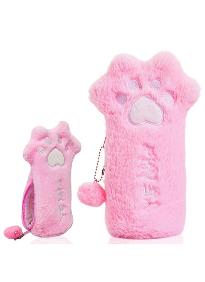 FunBlast FunBlast Panda Fur Pencil Pouch for Girls - Multi-Purpose Zipper Pouch Case for School Kids, Cute Cosmetic Pouch for Girls, Coin Pouch, Travel Pouch, Fur Pouches for School/Office (Pink)  - Image 1