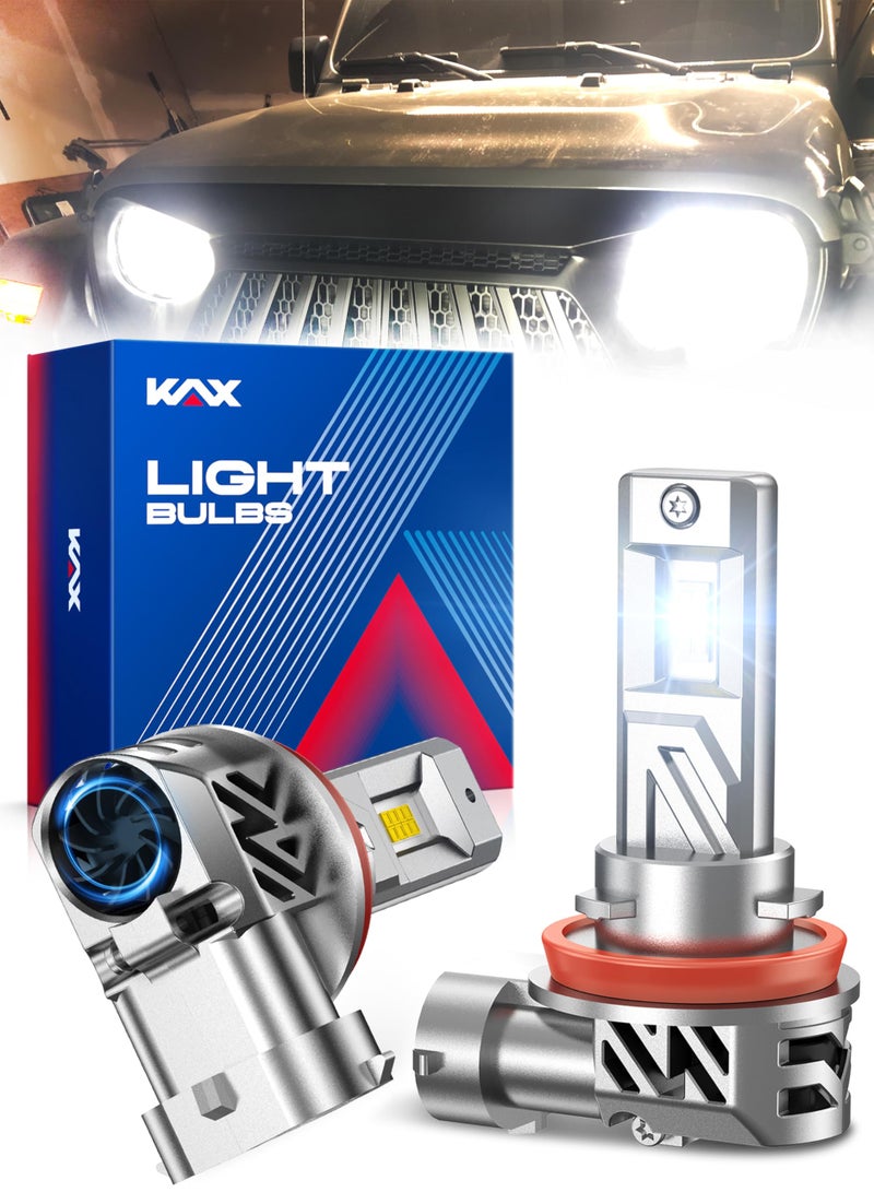 KAX 2025 10X Brightener 9005 Led Bulb for Car Owners 50000Lm HB3 for Drivers at Night LED Bulb During Bad Weather 11 Real Size 100000 Hours Lifespan 99 Fit Your Vehicles Plug Play 2 Pack - Image 2