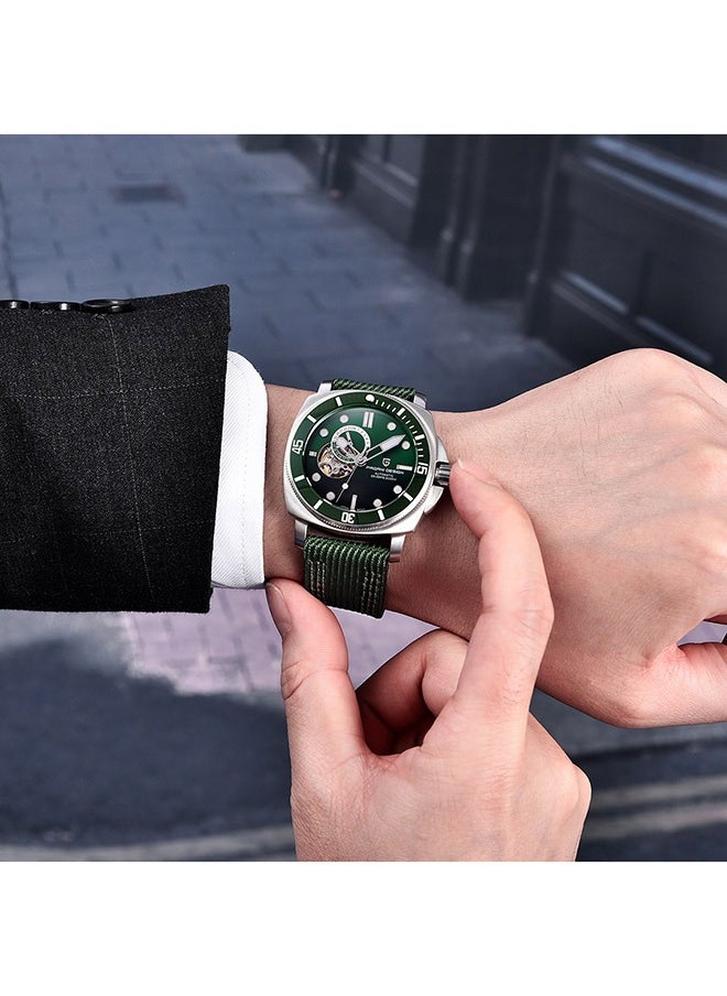 PAGANI DESIGN Men's Automatic Watches Unique Square Stainless Steel Mechanical Wrist Watch for Men Nylon Watchband 200M Waterproof  - Image 2