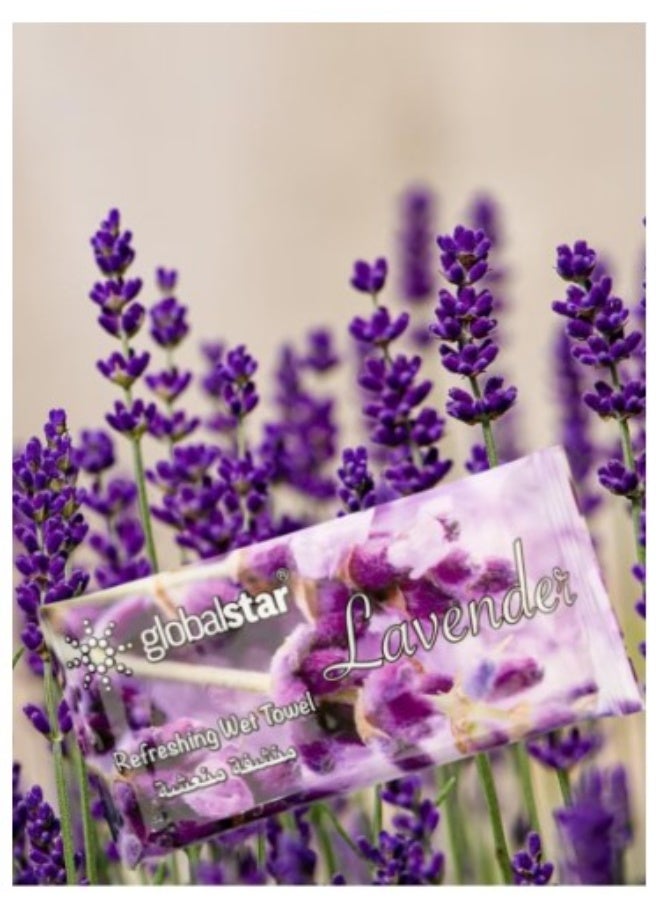 Globalstar Refreshing Wet Towel Lavender, 45ml pack of 20 - Image 2