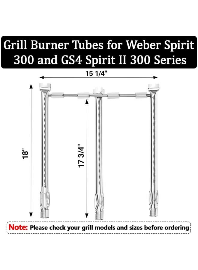 Utheer 69787 Grill Burner for Weber Spirit and GS4 Spirit ll 300 Series Grill Parts, Spirit E310 E320 S310 S320 E330 S330 SP330 Gas Grills,18 Inch 304 Stainless Steel Weber Spirit E310 Grill Burner - Image 2