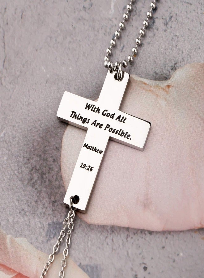 SEIRAA Cross Hanging Ornament Drive Safe Prayer Car Charm with God All Things Possible - Image 3