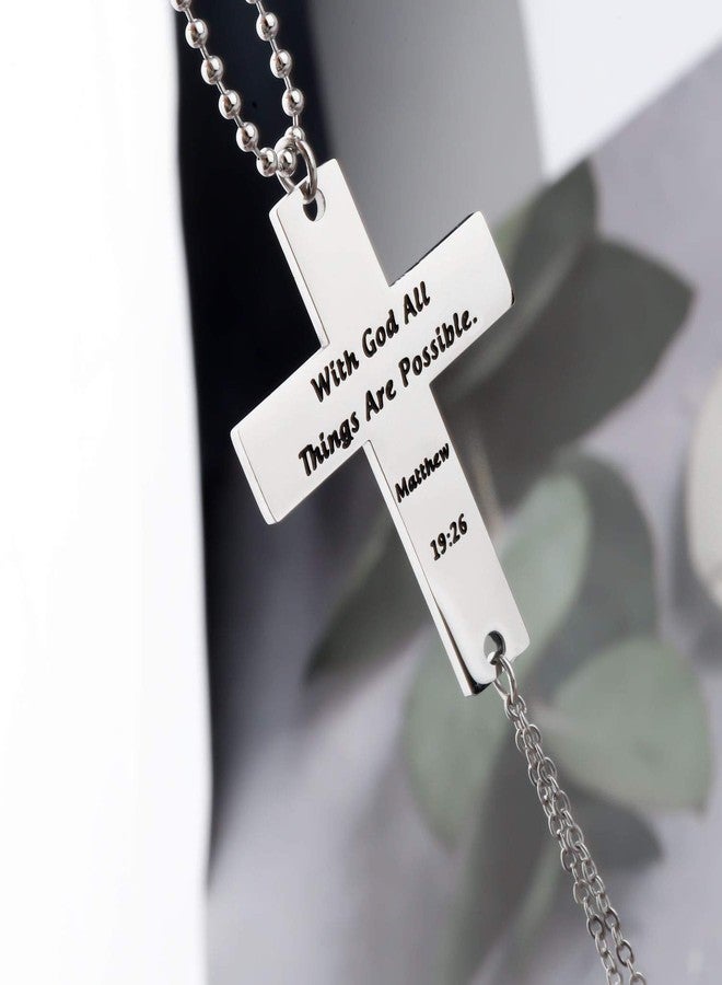 SEIRAA Cross Hanging Ornament Drive Safe Prayer Car Charm with God All Things Possible - Image 5