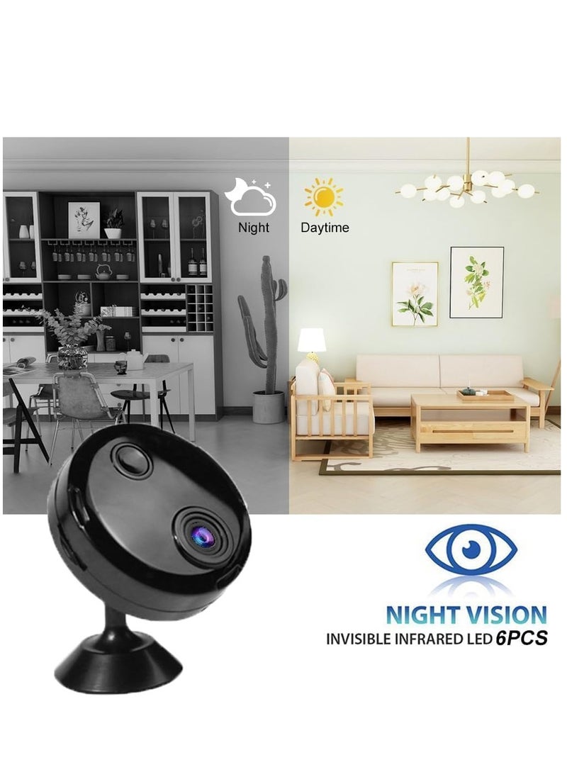 SYOSI Mini Camera with Stand, 1080P HD Hidden Camera Support WiFi, Wireless Security Camera Mini Outdoor/Indoor with Audio,Hidden Camera, Home Surveillance Camera, Infrared Night Vision Dome Camera  - Image 2