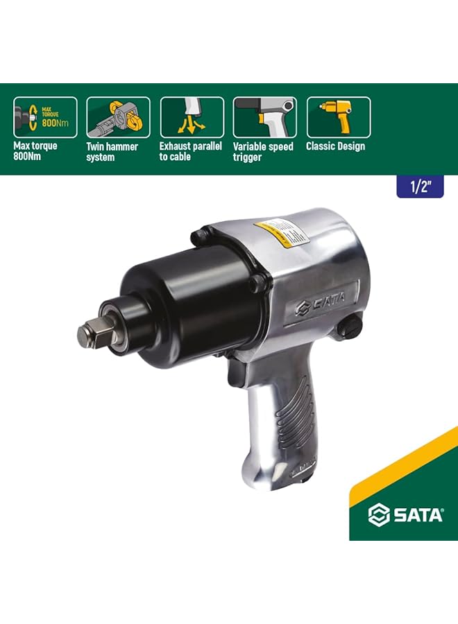 Sata , 1/2” Drive Air Impact Wrench 800 Nm - Image 2