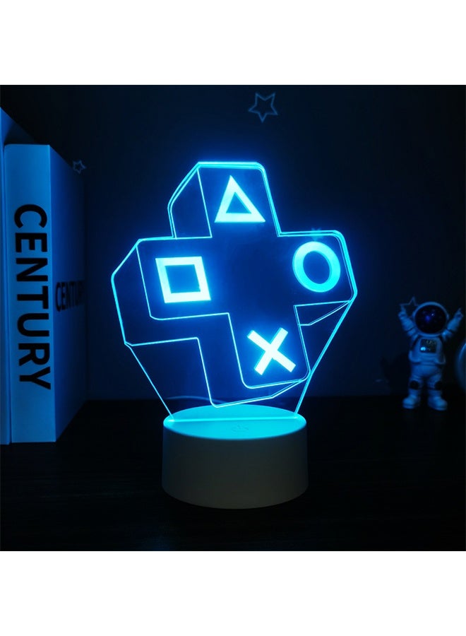 جي أس مصباح الجو الكهربائي للألعاب 7 ألوان - ضوء ليلي وهم ثلاثي الأبعاد المذهل ، LED العناية بالعين ، USB / بطارية ، مثالي لغرف الألعاب وغرف النوم وهدايا اللاعبين - Image 4