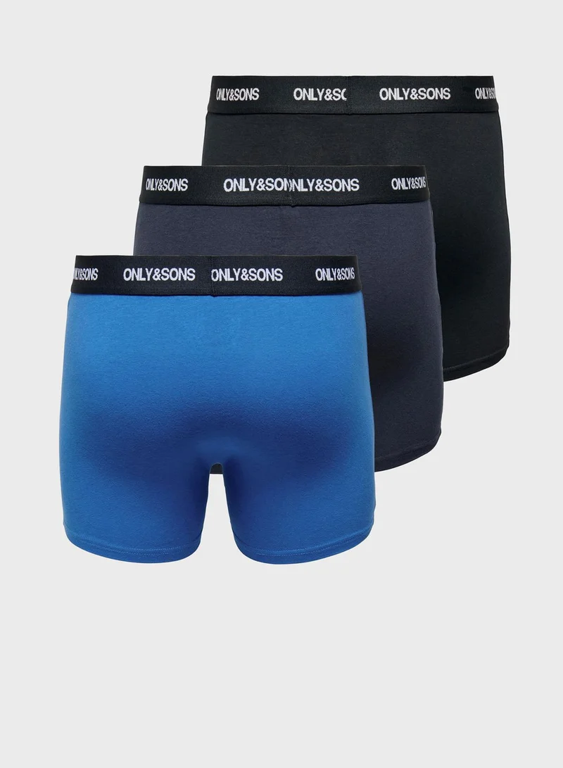 Only & Sons 3 Pack Logo Band Trunks
