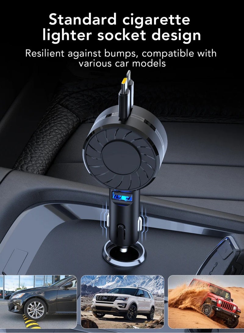 Retractable Car Charger 3 in 1 Fast Charging Adapter  - Image 3