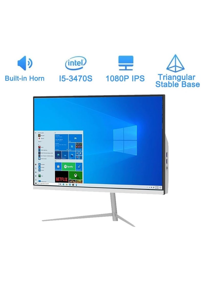 Generic All-in-One Computer, 24 inch All-in-One Desktop Computer with Intel Core I5-3470S CPU 8GB DDR3 256GB SSD 1920 * 1080 Screen White built-in speaker  - Image 4