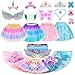 STOPKLAS Little Girls Dress Up Costume Set Fairy and Mermaid Princess Dress Up Clothes Pretend Play Costume for Toddler Girl 3 4 5 6 - Image 2