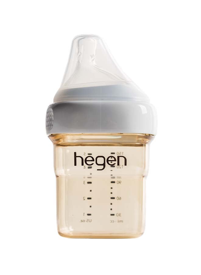 150ml/5oz Feeding Bottle with Slow Flow Teat -Press-to-Close, Twist-to-Open (PCTO™) Lid, PPSU (Polyphenylsulfone) Material, Breast-Like Nipple, Anti-Colic, Easy to Clean,1–3 Months