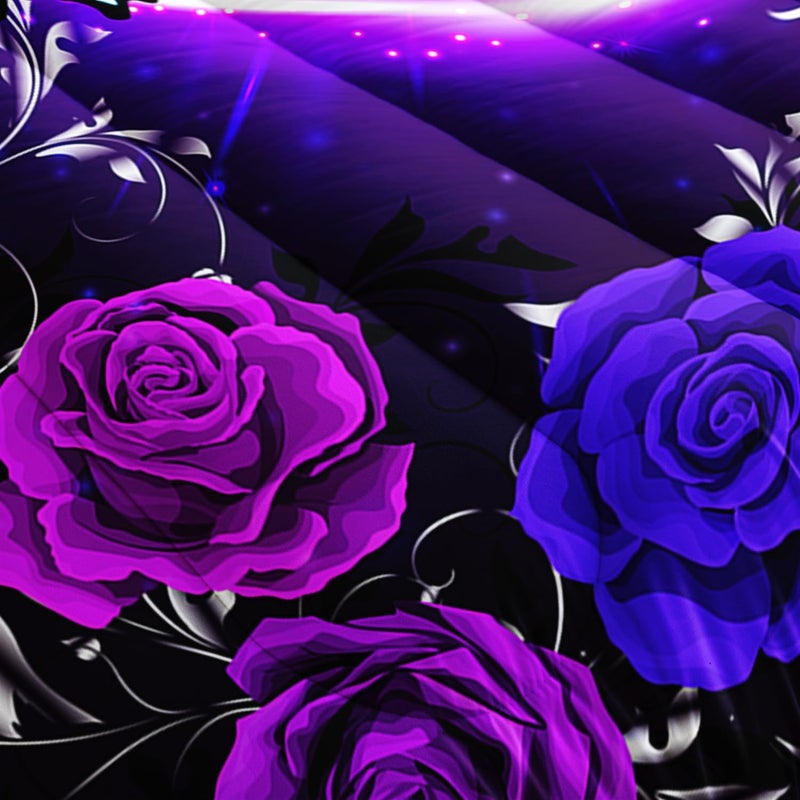 Tuzaovy Butterfly Comforter Set for Queen, Dreamy Purple Butterfly Bedding Set with Black & Purple Comforter - Image 5