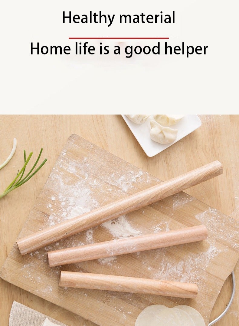 Household rolling pin Rolling pin Solid wood dumpling wrapper baking rolling pin non-stick rolling pin - Image 3
