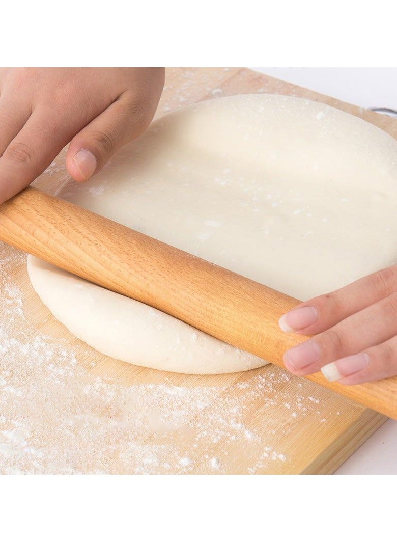 Household rolling pin Rolling pin Solid wood dumpling wrapper baking rolling pin non-stick rolling pin - Image 1