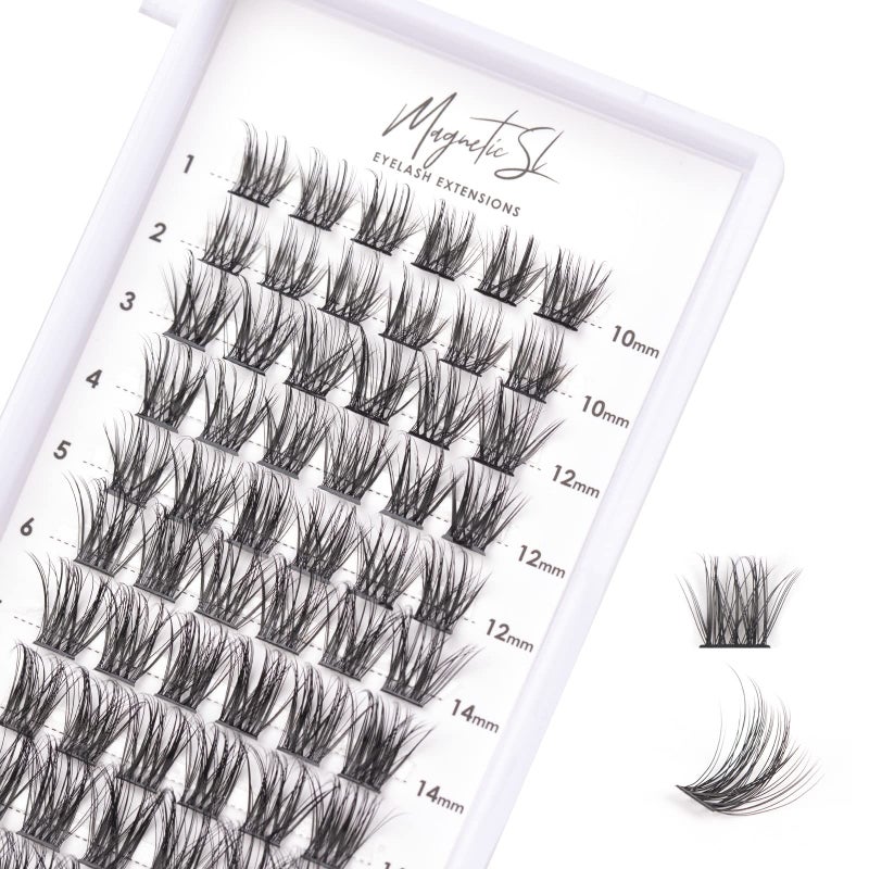 Magnetic SL Cluster Lashes 72 Individual Lashes Clusters Eyelash Extensions False Eyelashes DIY Lash Extension Kit Reusable False Eyelashes Natural Look Mix 10-16mm-DM06 - Image 1