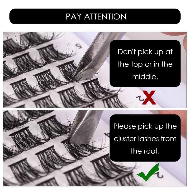 Magnetic SL Cluster Lashes 72 Individual Lashes Clusters Eyelash Extensions False Eyelashes DIY Lash Extension Kit Reusable False Eyelashes Natural Look Mix 10-16mm-DM06 - Image 5