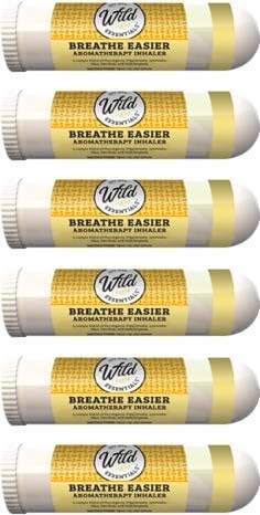 mEssentials Wild Essentials 6 Pack of Breathe Easier Aromatherapy Nasal Inhalers Made with 100 Natural Premium Grade Essential Oils Allergies Sinus Clearing