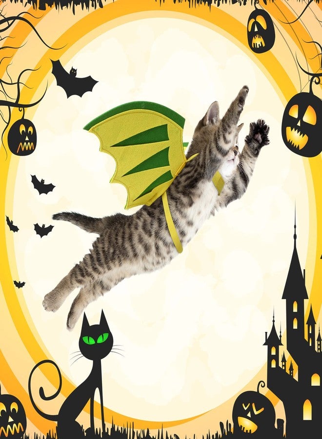 Reginary 4 Pieces Halloween Costumes for Cats Dragon Wings for Cats Halloween Cat Pet Wizard Costume Cute Cat Pumpkin Cape Bat Wings for Pet Dog Cat Cosplay Holiday Halloween Party Decor - Image 4