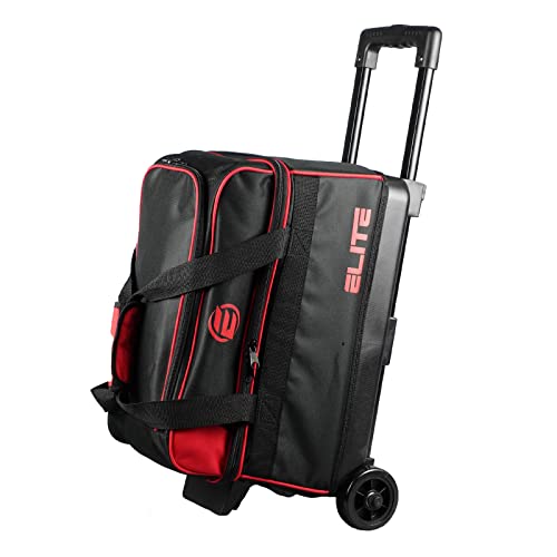 ELITE Basic Double Roller Bowling Ball Bag With Rolling Wheels | Stylish Graffiti-Style Design | Durable Bowling Bags With Ample Storage | Double Bowling Ball Bag (Red) - Image 1