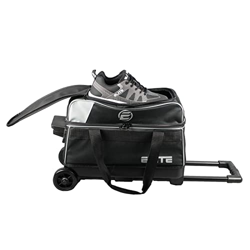 ELITE Basic Double Roller Bowling Ball Bag With Rolling Wheels | Stylish Graffiti-Style Design | Durable Bowling Bags With Ample Storage | Double Bowling Ball Bag (Red) - Image 4