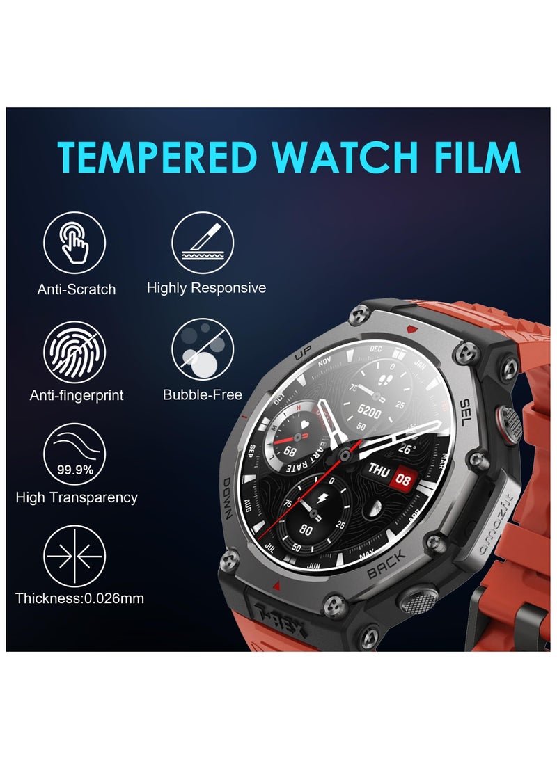 Amazfit تي ريكس 3 48mm خفف من الزجاج 9H صلابة شاشة واقية فيلم فقاعة مجانا  - Image 4