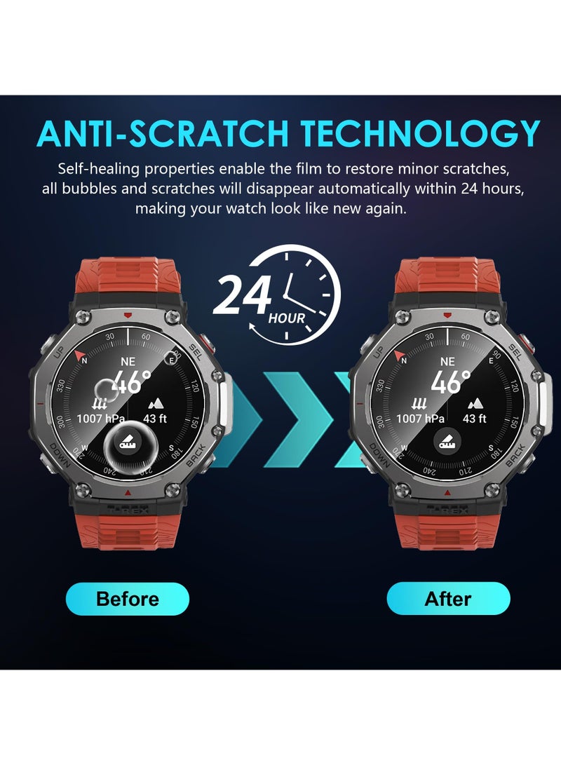Amazfit تي ريكس 3 48mm خفف من الزجاج 9H صلابة شاشة واقية فيلم فقاعة مجانا  - Image 5