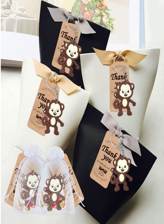 Elecrainbow 24 Pack Monkey Keyring Pack Party Favor for Monkey Lover, Guest Return Gift, Jungle Animal Themed Party, Birthday - Image 3