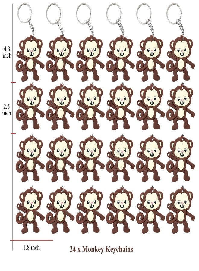 Elecrainbow 24 Pack Monkey Keyring Pack Party Favor for Monkey Lover, Guest Return Gift, Jungle Animal Themed Party, Birthday - Image 4