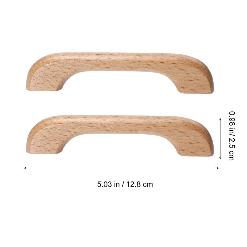 6Pcs 96mm Hole Spacing Wooden Drawer Pulls Handles with Lacquer Finish for Kitchen Cabinet Cupboard Furniture Storage Boxes - Image 3
