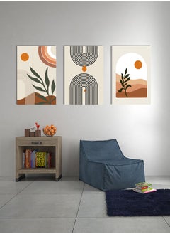 دروبلايت طقم من ٣ لوحات كانفاس على إطار خشبي تصميم رسم تجريدي بالألوان للمنزل غرفة المعيشة المكتب الديكورطقم من ٣ لوحات كانفاس على إطار خشبي تصميم رسم تجريدي بالألوان للمنزل غرفة المعيشة المكتب الديكور  - Image 1
