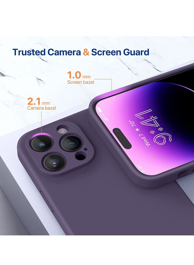 MUNTAQI iPhone 14 Pro Max Case, with 2 Pack Screen Protectors,[Upgraded Enhanced Camera Protection],Shockproof Liquid Silicone Case with Microfiber Lining,6.7 inch - Image 2