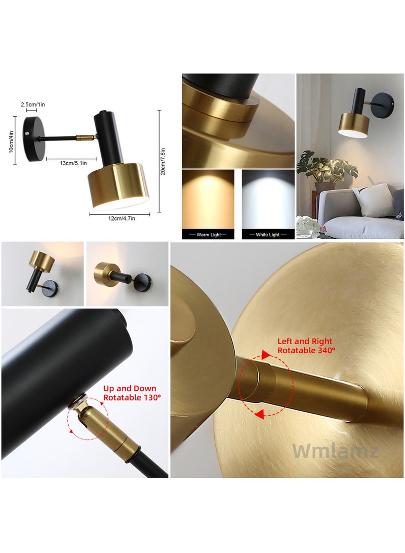 Wmlamz Cordless Battery Powered Stylish Wall Sconce with Remote Control, Smart Wiring Free Wall Sconce for Study Porch Staircase Bedroom - Image 5