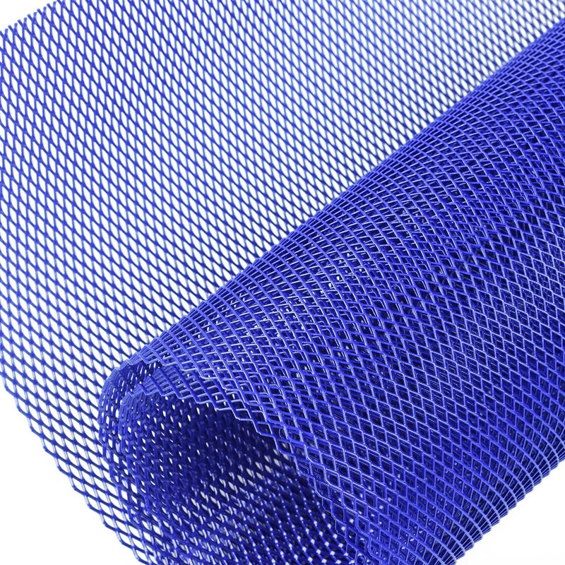 AggAuto Universal 40"x13" Car Grill Mesh - Aluminum Alloy Automotive Grille Insert Bumper Rhombic Hole 4x8mm, One of the Most Multifunctional Shape Grids Blue - Image 1