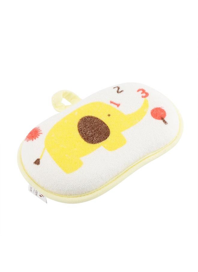 Thoraya - Cute Elephant Pattern Baby Cotton Bath Brush Shower Sponge Washing Rubbing Accessory (Yellow) - Image 1