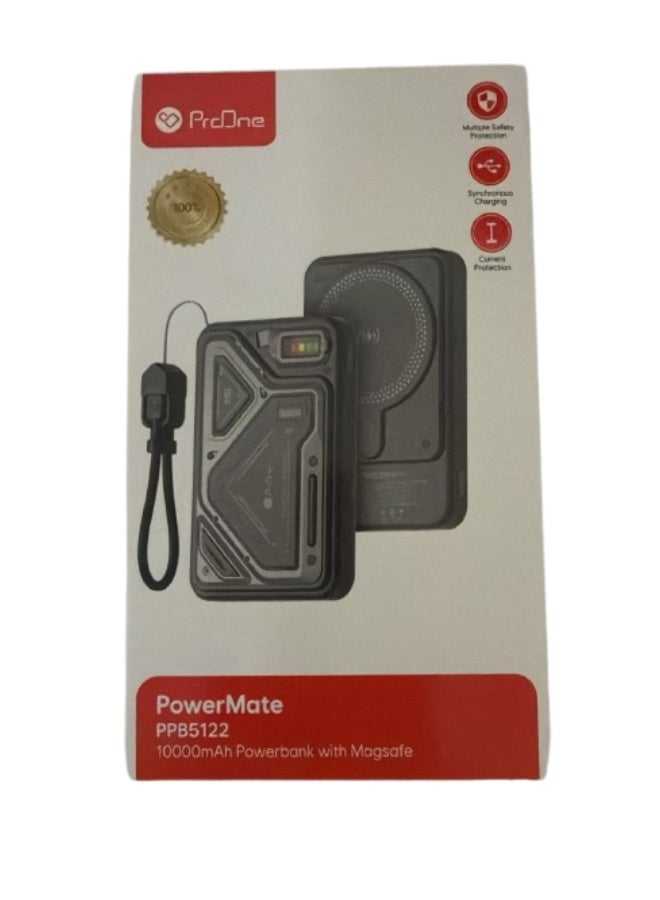 برو واحد بنك طاقة مغناطيسي بسعة 10000 مللي أمبير، شحن سريع بقوة 15 واط، شاحن لاسلكي محمول متوافق مع تقنية MagSafe، بطارية خارجية بمنفذي USB مع مؤشر LED وحماية أمان - Image 4