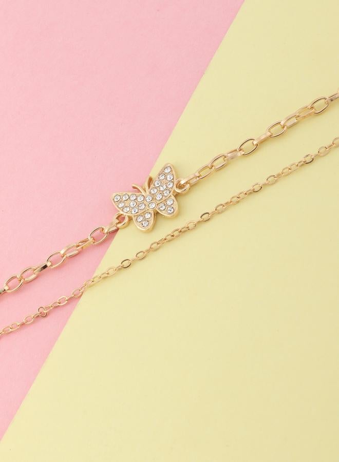 Take Two Girls Butterfly Charm Anklet - Image 4
