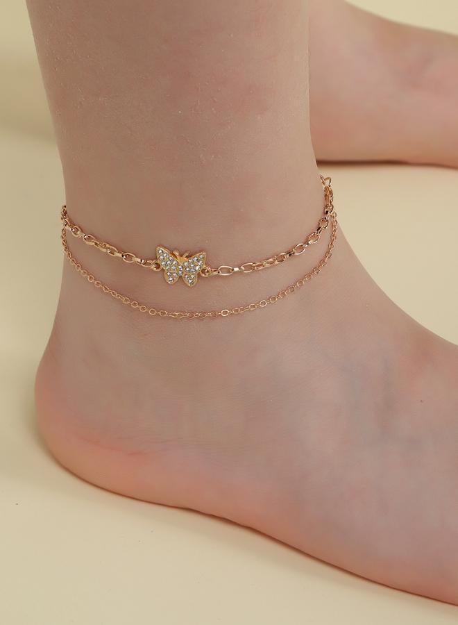 Take Two Girls Butterfly Charm Anklet - Image 1