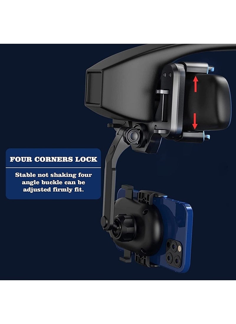 PSGT In-Car Phone Holder 360 Degree Rotatable Horizontal Vertical Use Rearview Mirror Compatible High Quality  - Image 5