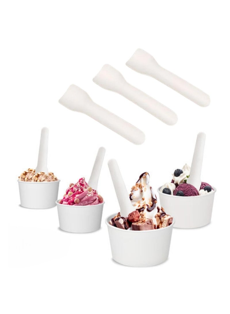 YASHTECH Disposable, White Paper Spoon, Ideal as Dessert Spoons for Ice Cream and Appetizers, 6000 Pcs / Box