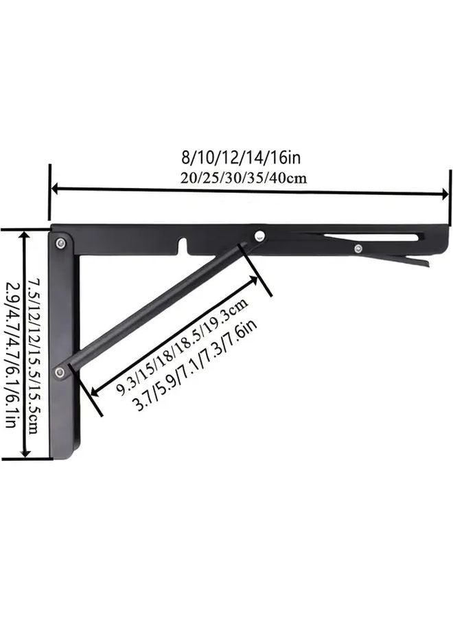 6pcs 8 Inch Heavy Duty Folding Shelf Brackets Black Iron L Shaped Wall Mount - Image 4