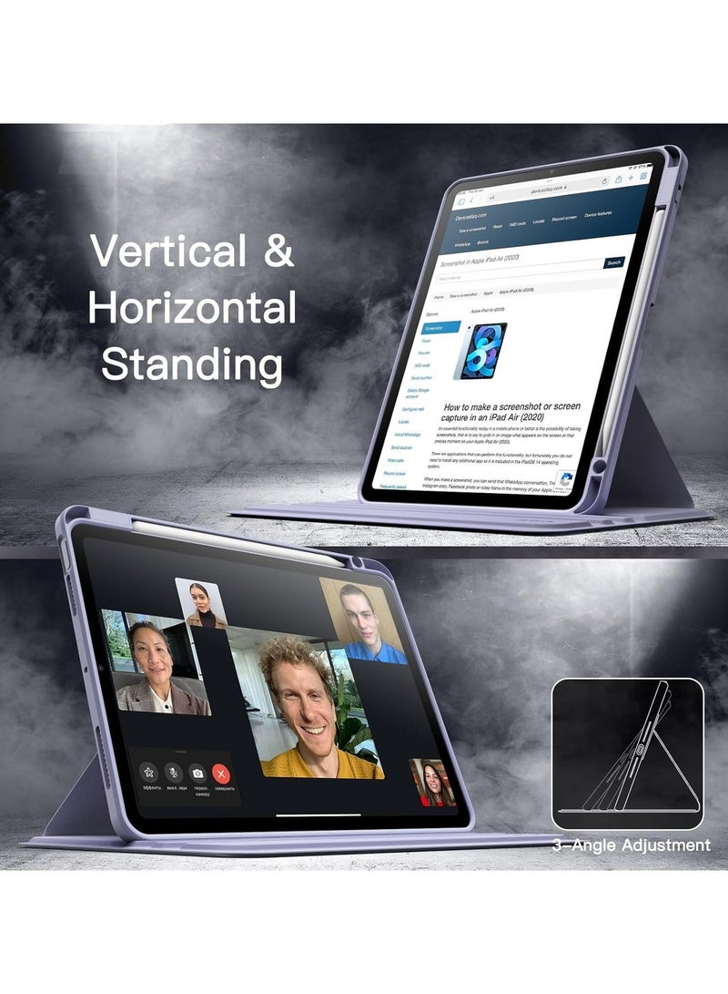 DUSALA Rotating Case for iPad (A16) 11 Generation 11 inch (2025) with Pencil Holder,360 Degree Rotation Protective Stand Slim Cover Clear Back, Auto Wake/Sleep (iPad A16) - Image 5