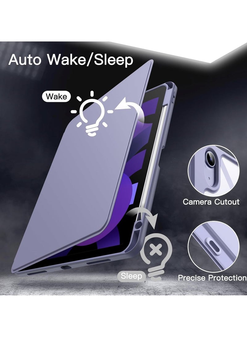 DUSALA Rotating Case for iPad (A16) 11 Generation 11 inch (2025) with Pencil Holder,360 Degree Rotation Protective Stand Slim Cover Clear Back, Auto Wake/Sleep (iPad A16) - Image 4