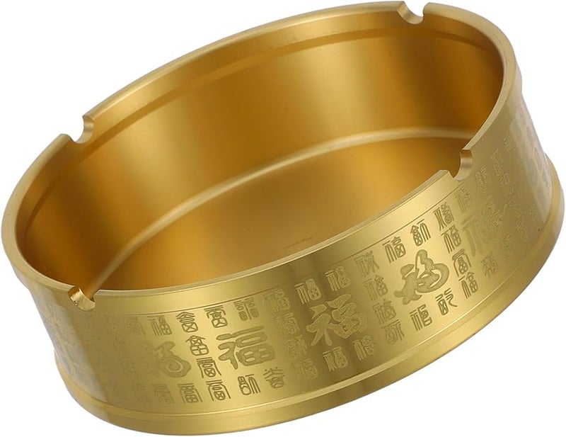 منفضة سجائر نحاسية 12 سم مستديرة كلاسيكية ديكور منزل حديقة خارجي حامل تبغ - Image 2