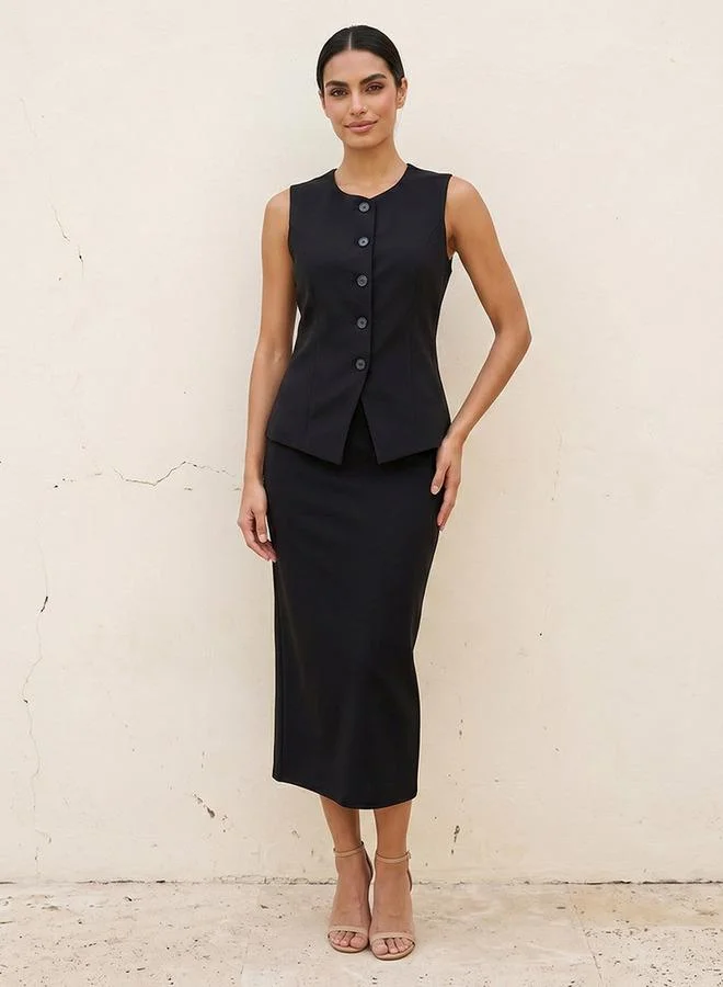 Splash FAV BLACK Smart Waistcoat for Women | Best Price UAE