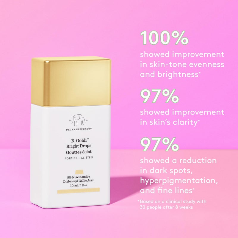 Drunk Elephant B-Goldi Bright Drops - 30 ml/1 fl oz - Illuminating Color Serum Drops - Clean Clinical Skincare - Cruelty-Free - Dermatologist-Tested - Free of Essential Oils, Silicones, and Fragrance - Image 4